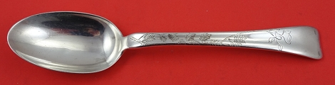 Serving Spoon w/ fern leaves 8 5/8